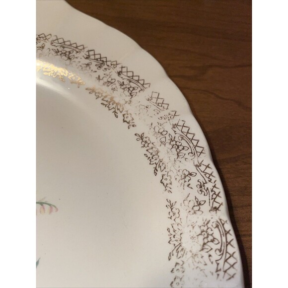 Vintage Fairbanks Ward China SHARON Serving Plate 22k Gold Trim 12" x 9 1/2" - Picture 5 of 16